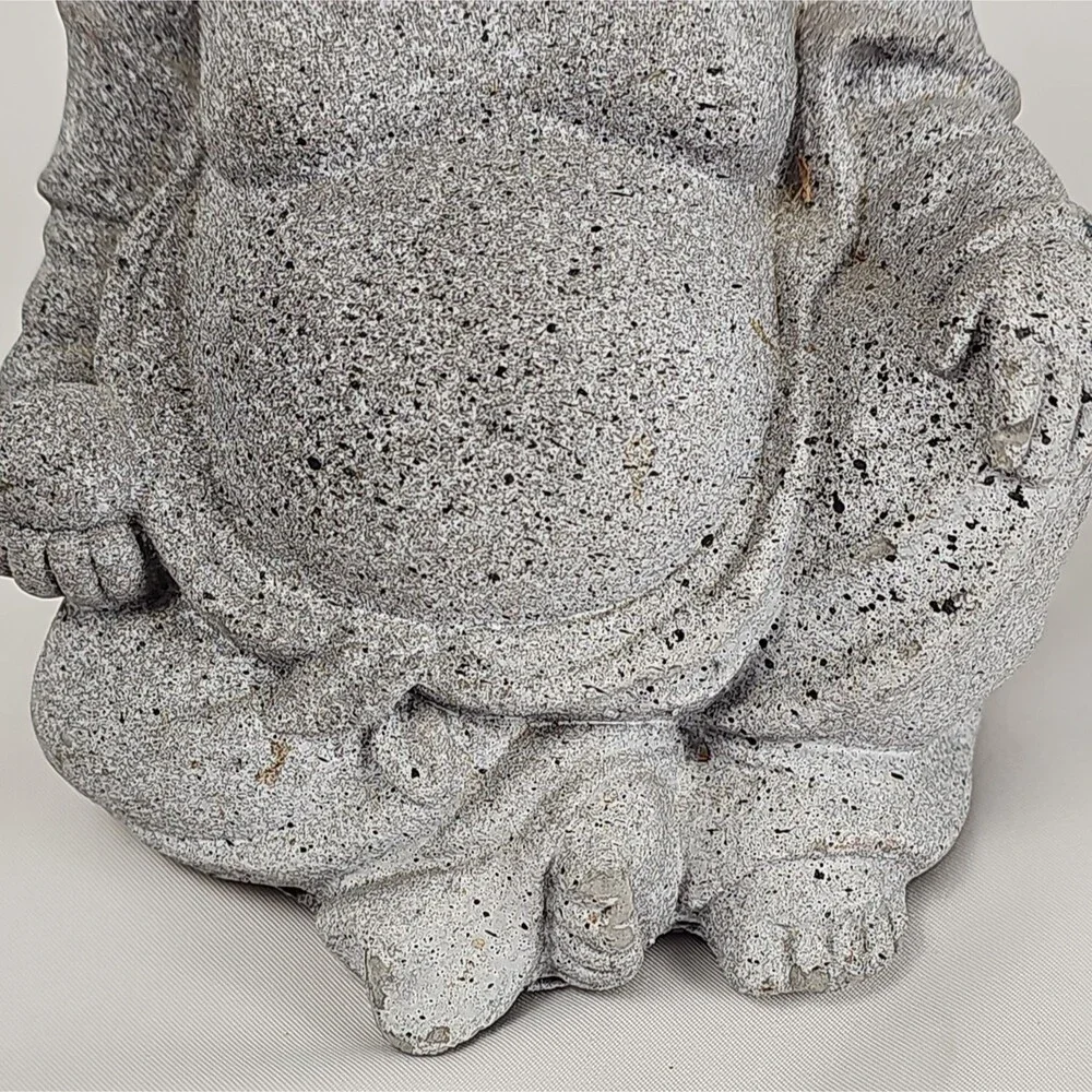 Laughing Buddha Budai Stone Statue Gray Zen Feng Shui Figurine Unbranded